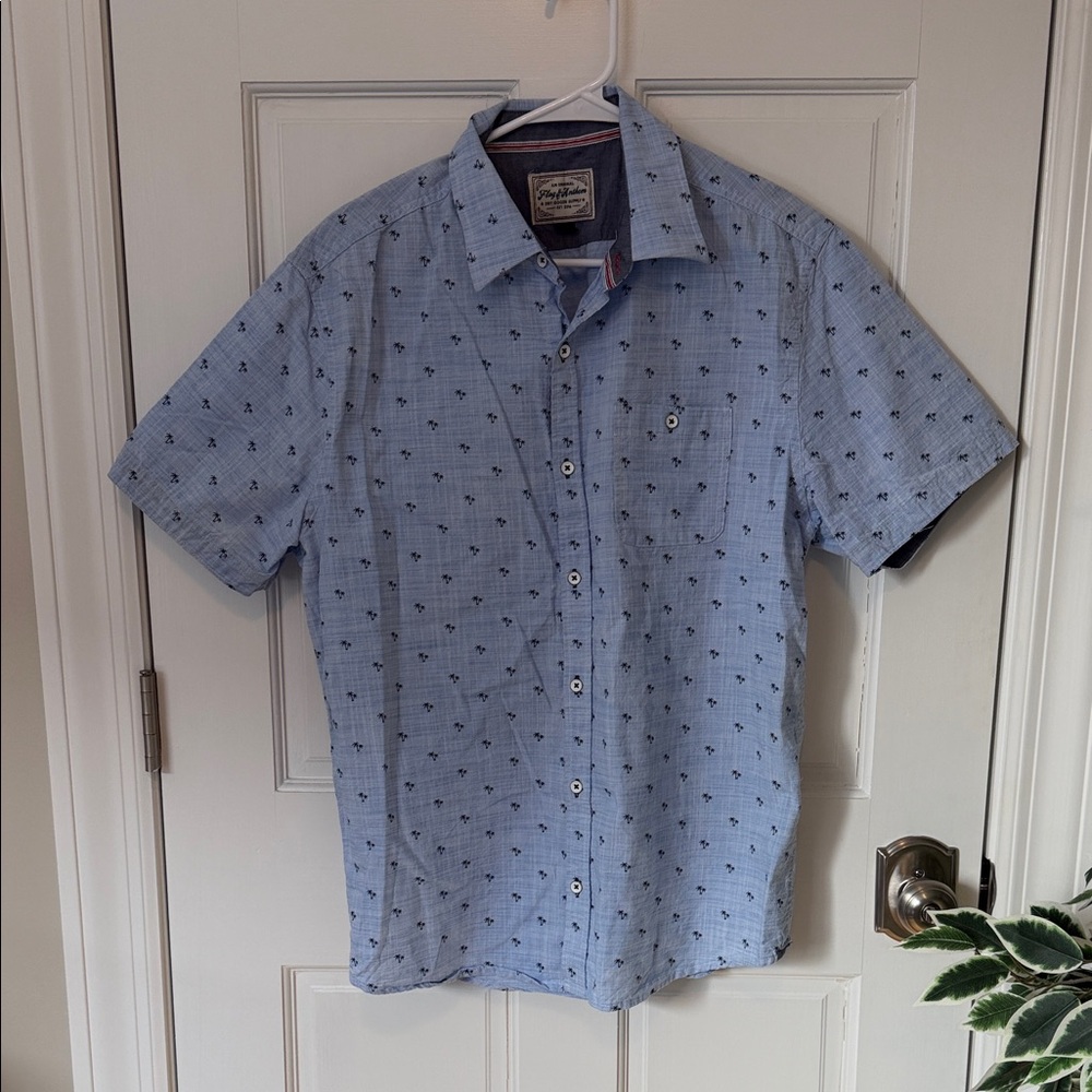 Flag & Anthem Men's Blue Patterned Short Sleeve Shirt